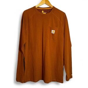 Carhartt Long Sleeve Relaxed Fit Pocket Shirt in Burnt Orange size Large